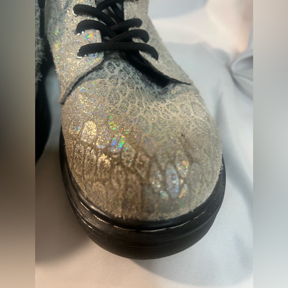 Dr. MARTENS 1460 PASCAL SNAKE METALLIC SUEDE BOOTS 5 w/3 g - Picture 6 of 16